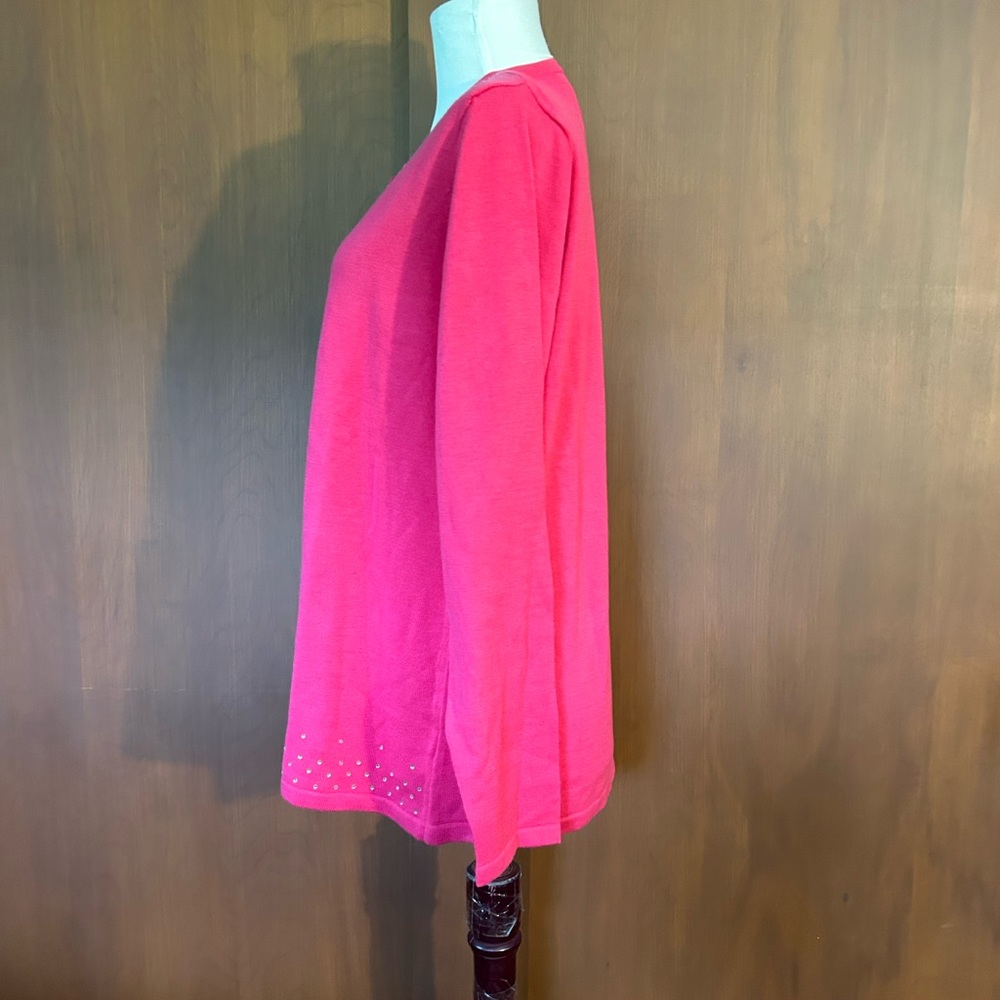 NWT Quaker Factory pink embellished sweater - Picture 5 of 5